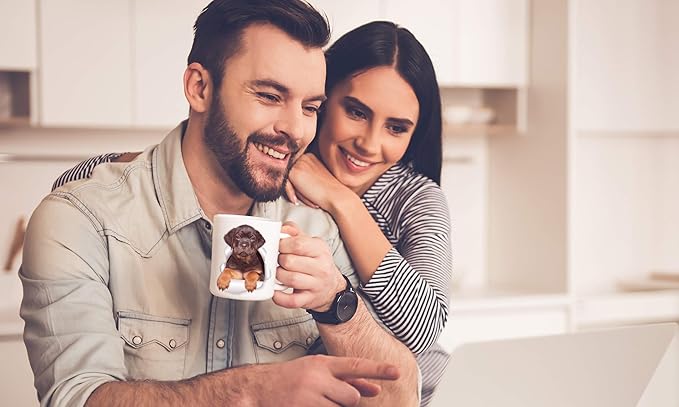 Winston & Bear Rottweiler Puppy Coffee Mug - Funny Ceramic Coffee Mug Gift for Dog Lovers, Rottie Mom and Dad (11oz)