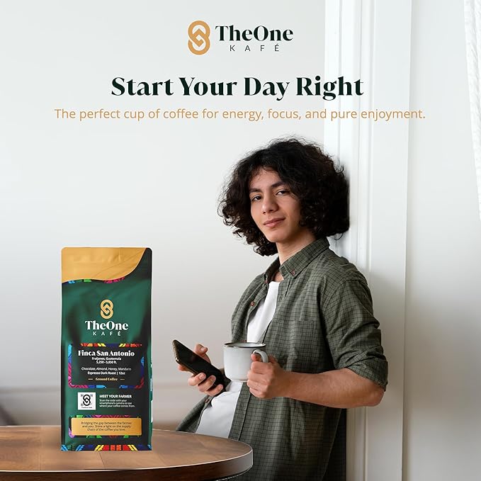 TheOne Kafé Guatemala Dark Roast Ground Coffee ??Organic, Single Origin, Premium Specialty Coffee, Ethically Sourced, Smooth & Rich Flavor ??Fresh Roasted for Espresso, Drip, Pour Over ??12 oz