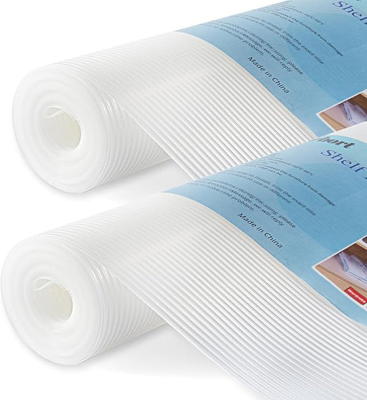2 Rolls Shelf Liners, 11.8 Inches x 20 FEET Non-Slip Kitchen Cabinet Liner, Washable Oil-Proof Non-Adhesive Contact Paper for Kitchen Drawer, Cabinet, Shelves, Refrigerator, Storage, Desks, coutertops