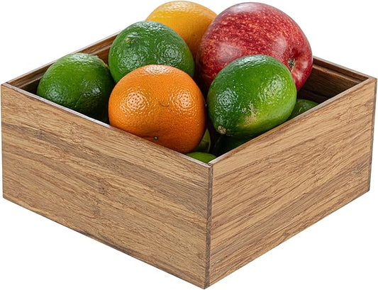 Restaurantware Eco Display 6.5 Inch x 6.5 Inch x 3.75 Inch Bamboo Condiment Container 1 Deep Spice Box - Medium Chip-Resistant Natural Bamboo Bamboo Organizer Box For Seasoning Spices Condiments