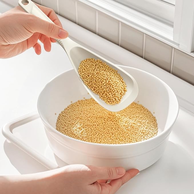 Silicone Cooking Utensils Set - 600째F Heat Resistant, Nonstick Kitchen Utensil Set with Spatulas, Spoons, Whisk, Tongs, BPA Free, Dishwasher Safe, Cream White