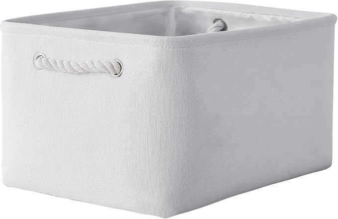 TheWarmHome Fabric Storage Bin, Large 1 Pack 15.7L*11.8W*8.3H Storage Basket for Home Storage and Organization, Shelf Basket with Cover for Living Room Bedroom Closet竊늋hite