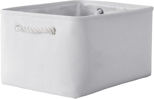 TheWarmHome Fabric Storage Bin, Large 1 Pack 15.7L*11.8W*8.3H Storage Basket for Home Storage and Organization, Shelf Basket with Cover for Living Room Bedroom Closet竊늋hite