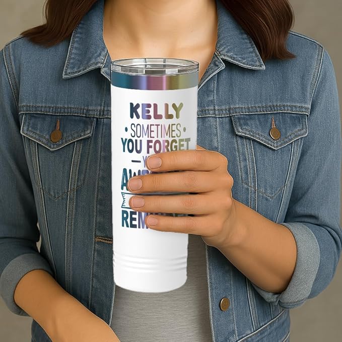 Personalized Inspirational Tumbler, Inspirational Gifts for Men Dad Father Wife Sister Women, Custom Birthday For Him Her, Customized You?셱e Awesome Tumbler, Teacher Coworker Gifts 22oz White Prism