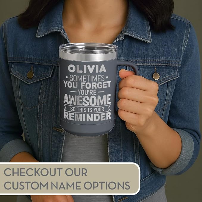 Spotted Dog Company Inspirational Travel Coffee Mug, Inspirational Gifts for Men Dad Father Wife Sister Women, Birthday For Him Her, You?셱e Awesome Tumbler, Teacher Coworker Gifts 15oz Gray