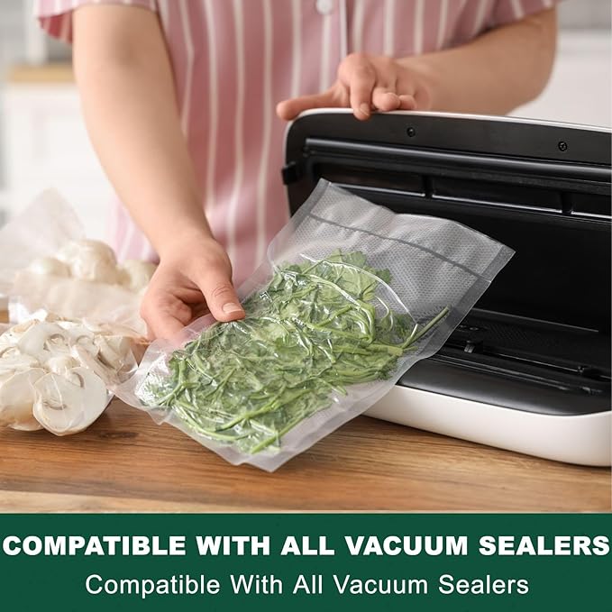 Vacuum Sealer Bags Rolls for Food, VACAPEX 6 Rolls for Custom Fit Food Storage, Meal Prep or Sous Vide, 8" x 20' (3 Rolls) and 11"x 20' (3 Rolls) Commercial Grade Vacuum Seal Freezer Bags Rolls