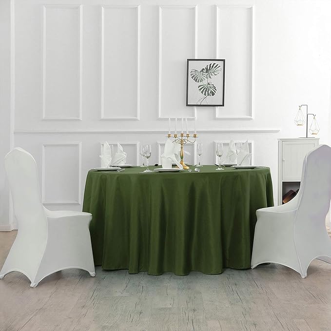 Cupuamon 120 inch Round Tablecloth Washable Polyester Table Cloth Decorative Table Cover for Wedding Party Dining Banquet（120 inch,Willow）
