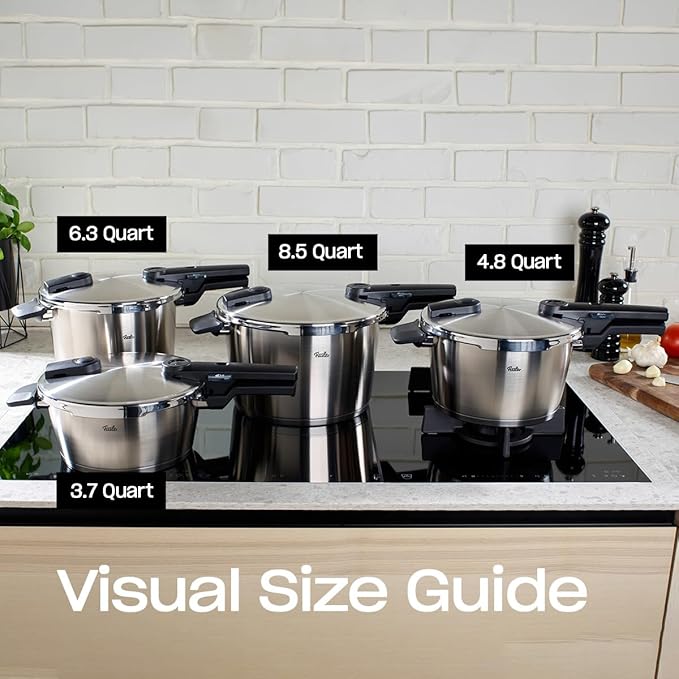 Fissler Vitaquick Premium Pressure Cooker Set, 6.3 Quart and Glass Lid
