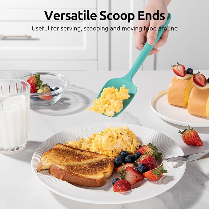High Heat Resistant Silicone Spatula: U-Taste 600쨘F Hot-Proof Food Grade Rubber Kitchen Baking Scraper, Flexible and Sturdy Cooking Utensil for Mixing Scraping in NonStick Cookware (4PCS, Multicolors)