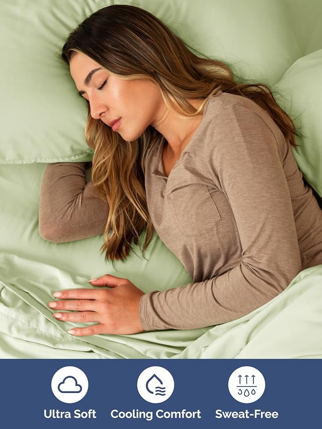 Extra Deep Pocket Twin Sheets - 3 Piece Breathable & Cooling Bed Sheets - Hotel Luxury Bed Sheet Set - Soft, Wrinkle Free & Comfy - Easily Fits Extra Deep Mattresses - Light Sage Green Sheets Set