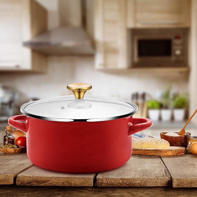 Hotop 4 Sets Dutch Oven Knob Stainless Steel Replacement Knob Pot Lid Handle Compatible with Le Creuset, Aldi, Lodge and Other Enameled Cast-Iron Dutch Oven (Gold)