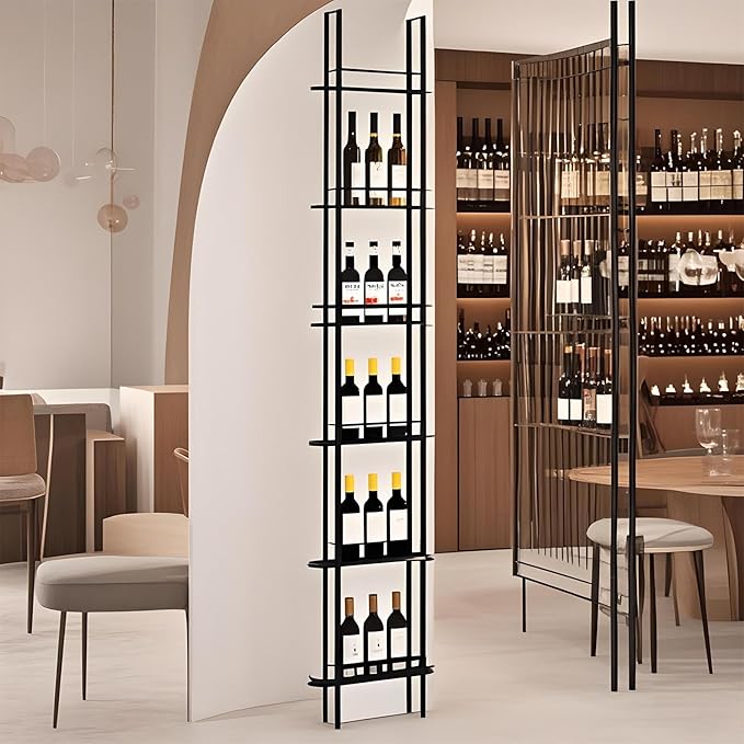 3 Columns Wine Rack Wall Mounted, 94.48in High Metal Wine Bottle Holder, Floor to Ceiling Wine Storage竊똗se as One or Three, DIY Display, for Restaurant, Bar, Cellar (Black, 3 Columns)