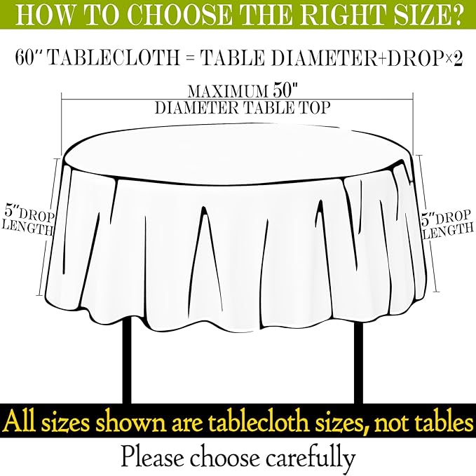 BYDOLL Table Cloth 60 Inch Round Tablecloth Fits Max50 Inch Diameter Table Top,Pink Polyester Washable Wrinkle-Free Spillproof Tablecloth for Party Patio Cover