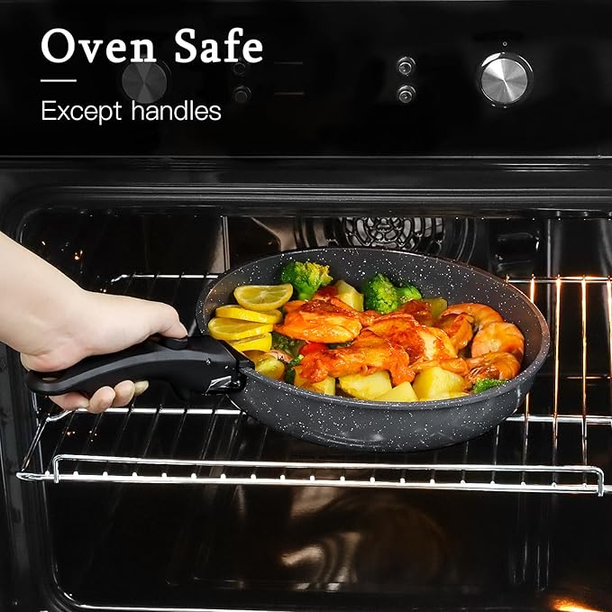 GiPP Ceramic Pots and Pans Set Non Stick, Nonstick Detachable Handle Cookware Sets, Healthy Non Toxic PFAS PFOA & PTFE Free, Dishwasher 竊냀ven Safe, Induction Kitchen Pot and Pan, 8 Piece Grey