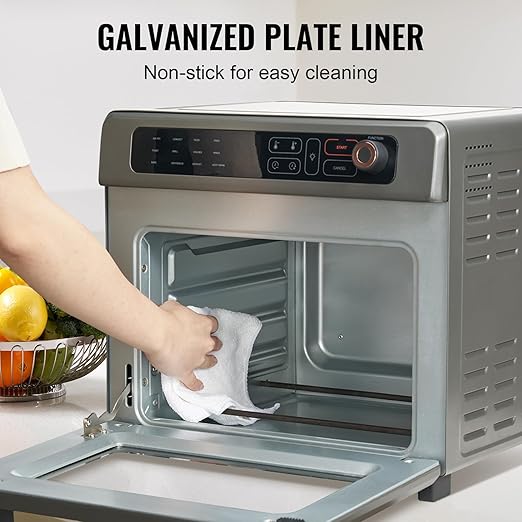 VEVOR 12-IN-1 Air Fryer Toaster Oven, 25L Convection Oven, 1700W Toaster Ovens Countertop Combo with Grill, Pizza Pan, Gloves, 12 Slices Toast, 12-inch Pizza, Home and Commercial Use (Grey)