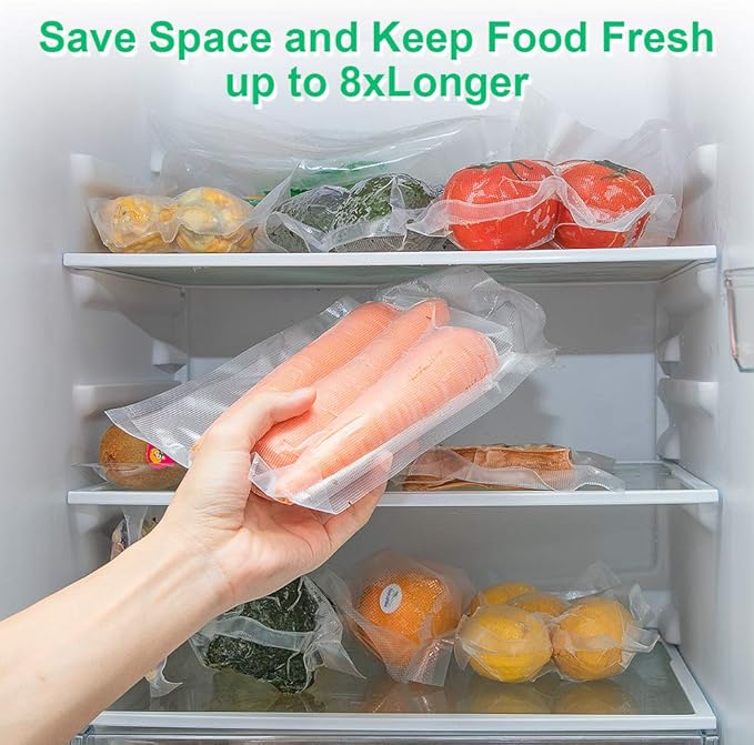 8 Pack 8"x20'(4Rolls) and 11"x20' (4Rolls) Vacuum Sealer Bags Rolls with BPA Free,Heavy Duty,Great for Vac storage or Sous Vide Cooking