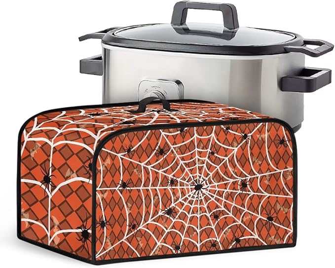 Halloween Slow Cooker Dust Cover Fits for Most 6-8 Quart Oval Slow Cooker Dust Protection Crock Pot Covers Portable for Family Gathering Potluck Easy to Install Washable