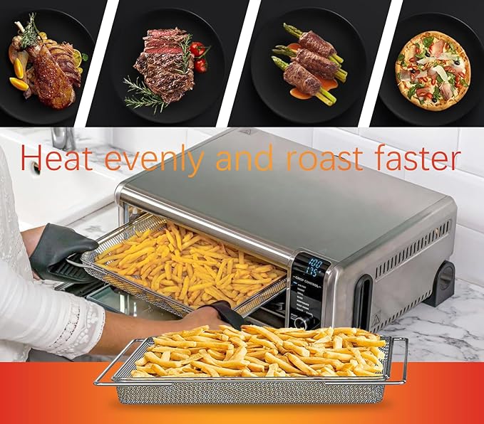 Air Fryer Oven Basket Replacement Baking Trays for Ninja Foodi SP201 SP301 SP351 Series Dual Heat Air Fryer Oven, Mesh Basket竊똀ir Fryer Accessories for Ninja Foodi Air Fry Oven