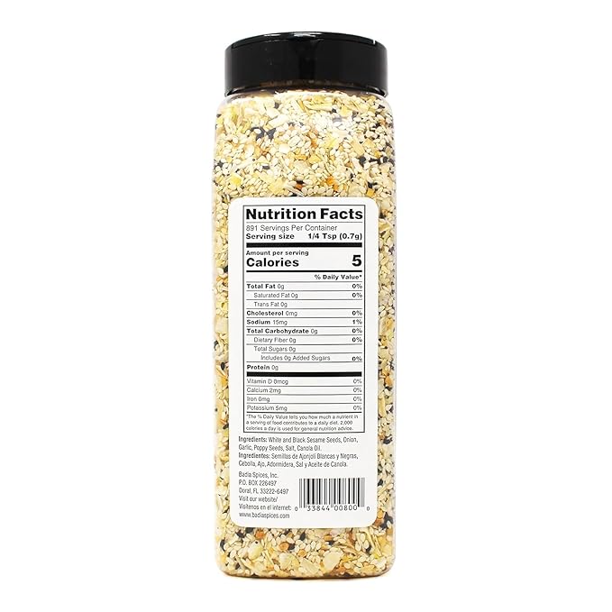Badia Everything Bagel Seasoning Blend, 22 oz - Sesame Seed, Poppy Seed, Garlic, Onion and Salt