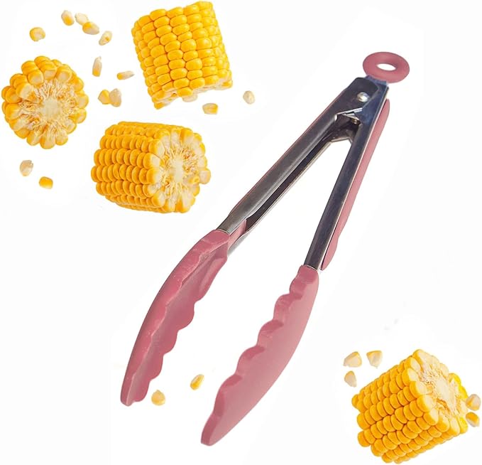 Starpack 'Get a Grip' Silicone Kitchen Tongs for Cooking 9 Inch - BBQ Silicone Tongs for Grill Heat Resistant to 600째F - Stainless Steel Utensils with Non Stick Rubber Tips for Serving Food