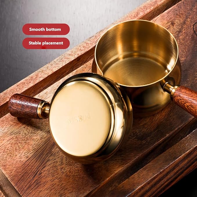 Mini Stainless Steel Sauce Pan, Chocolate Melting Pot & Dipping Bowl - 2PCS (100ML, Silvery)