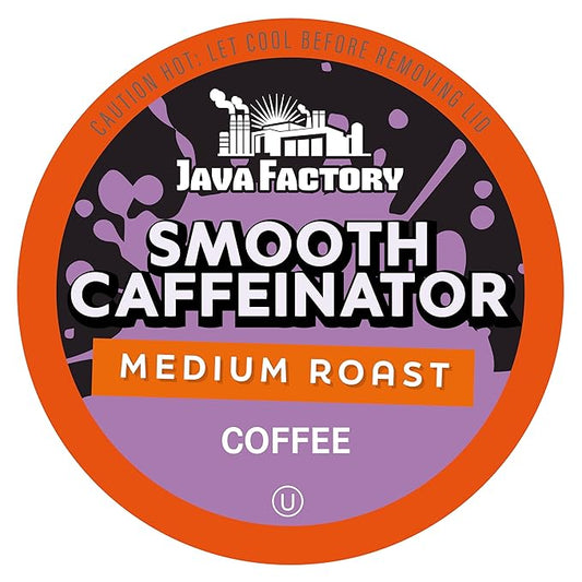 Java Factory Coffee Pods Medium Roast Coffee for Keurig K Cup Brewers, Smooth Caffeinator, 40 Count