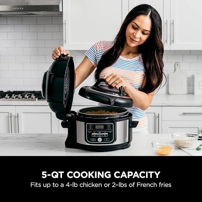 Niin-ja Foodi 10-in-1 Pressure Cooker & Air Fryer, 5 Quart - Stainless Steel Multi-Cooker with Precise Heating - Perfect Holiday Gift & Healthy Fast Cooking (FD 101)