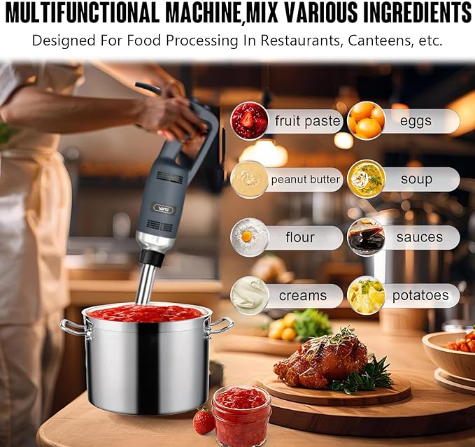 VONCI 22inch Commercial Immersion Blender Detachable Shaft, 500W & 750W Compatible, Stainless Steel Removable Shaft.
