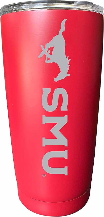 Southern Methodist University Etched 16 oz Stainless Steel Tumbler (Red) Officially Licensed Collegiate Product