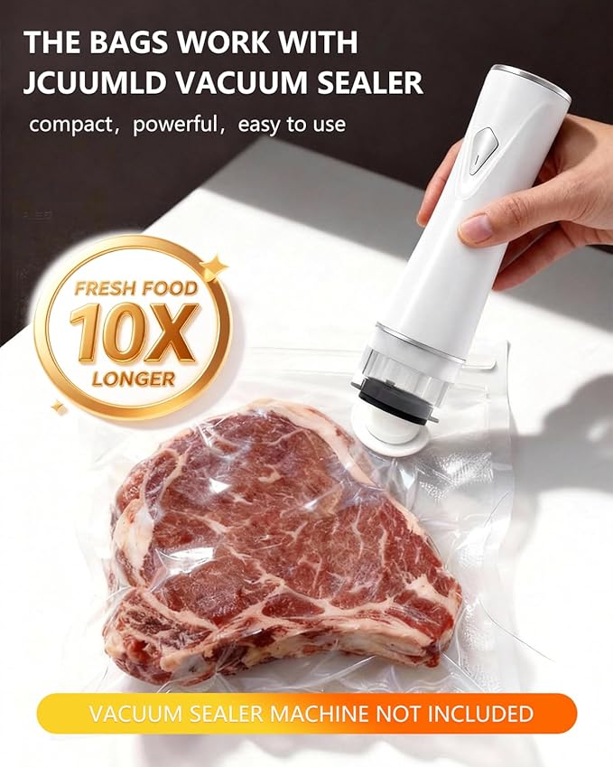 30 Pack Reusable Vacuum Sealer Bags for Food, BPA-Free Food Storage Bags, Compatible with Vacuum Sealers
