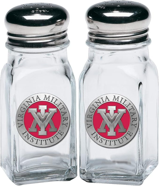 Heritage Pewter Virginia Military Institute Salt and Pepper Shaker Set of 2 Bottles | Expertly Crafted Pewter Glass