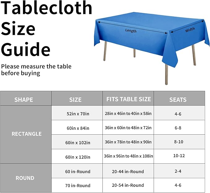 Easy-Going Faux Linen Waterproof Spill-Proof Tablecloth Stain Resistant Rectangle Table Cloth Wrinkle Free Decorative Fabric for Kitchen, Dining, Party, Weddings, Restaurants (60x102 in, Royal Blue)