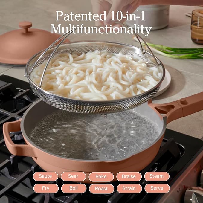 Our Place Always Pan 2.0 | 10.5" Ceramic Pan with Modular Lid, Steamer Basket & Spatula | Patented 10-in-1 Nonstick, Non-Toxic Cookware Made Without PFAS | Induction & Oven-Safe up to 450째F | Spice