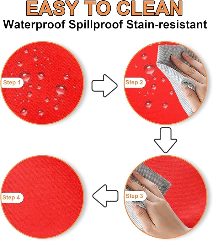 TWINPRET Rectangle Tablecloth 60 x 102 Inch, Red Waterproof Washable Polyester Table Cloth - Stain & Oil Resistant Rectangular Table Cover for Banquet & Party (Fits 6 Foot Tables) [2 Pack]