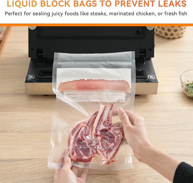 Wevac Family Pack Vacuum Sealer Bags Rolls with Dispenser ??6"x10" (50pcs), 8"x12" (70pcs), 8"x20' & 11"x20' Rolls, Heavy Duty, Leakproof, Ideal for Sous Vide, Meal Prep, Food Saver