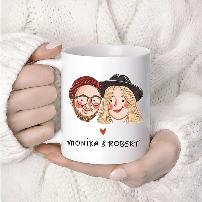Custom Photo Coffee Mugs, Personalized Cartoon Portrait Mug From Photo, Personalized Mugs Couple With Multiple Styles Colors, Gifts Valentine Wedding Birthday Husband, Her, Him, Women 2
