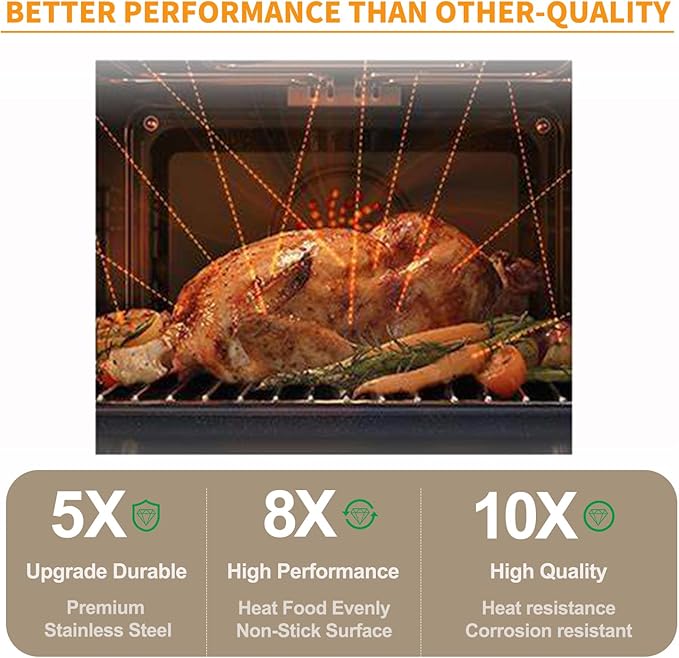 Atgestore Upgraded DE75-00083A Microwave Oven Rack Replacement 20 x12.5 IN for Samsung Oven Parts 304 Stainless Steel Range Stove Rack Shelf ME18H704SFG ME20H705MSS Samsung Microwave Oven Wire Rack