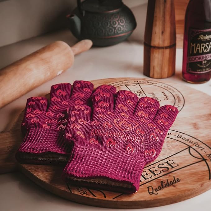 Grill Armor Oven Gloves ??932째F Heat, Fire & Cut Resistant Mitts for BBQ, Grill, Cooking, Grilling, Baking, Smoker & Fire Pit