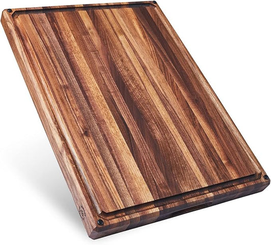 Sonder Los Angeles Franklin Cutting Board Made in USA | Black Walnut Edge Grain Cutting Board for Kitchen with Non-Slip Feet & Juice Groove | Gift Box Included | 20x15x1.5 in