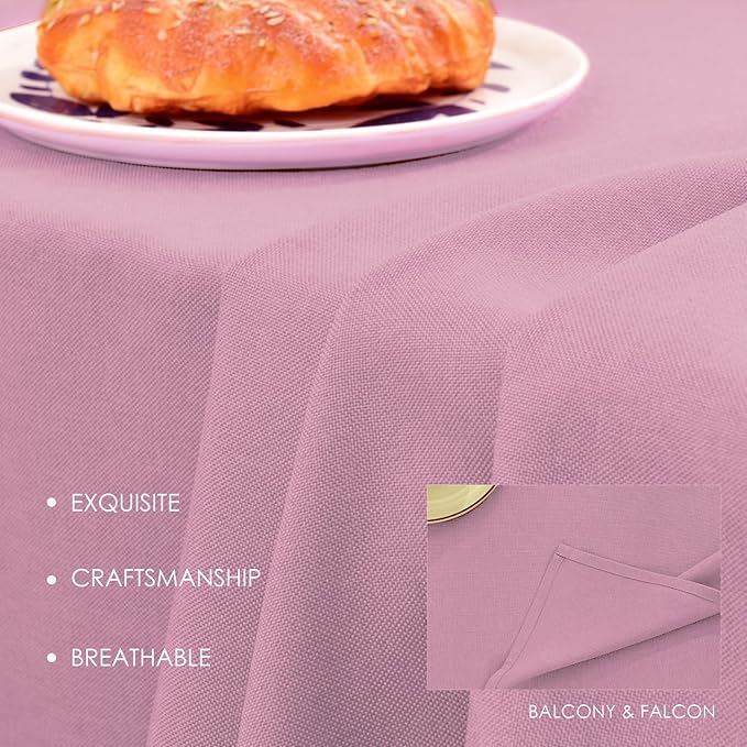 BALCONY & FALCON Table Cloth for 6 Foot Rectangle Tables ??Waterproof, Wrinkle-Free Farmhouse Tablecloth for Dining, Kitchen, Wedding, Valentine竊똁aby Shower & Holiday Gatherings (Pink, 57" x 118")
