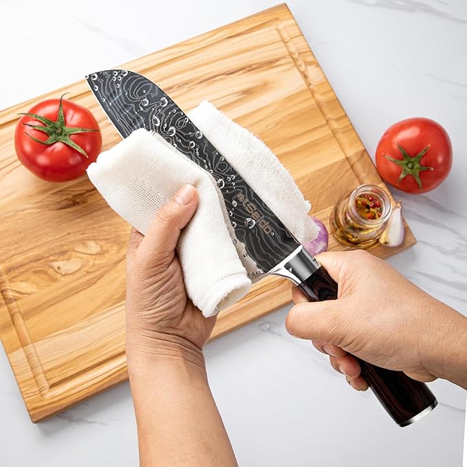 17-Piece Master Chef Knife Block Set ??Damascus Steel & Acacia Wood Block