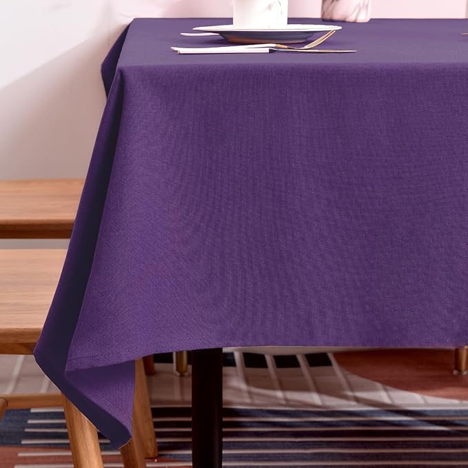 BALCONY & FALCON Rectangle Table Cloth ??Waterproof, Wrinkle-Resistant Dust-Proof Farmhouse Tablecloth for Dining, Kitchen, Party Decorations, Halloween Fall Gatherings (Purple, 55" x 71")