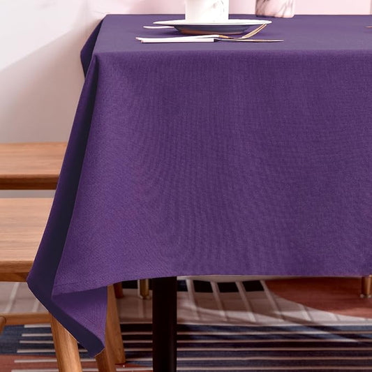 BALCONY & FALCON Table Cloth for 6 Foot Rectangle Tables ??Waterproof, Wrinkle-Free Farmhouse Tablecloth for Dining, Kitchen, Wedding, Baby Shower & Holiday Gatherings (Purple, 55" x 95")