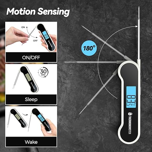 0.5 Sec Instant Read Meat Thermometer Digital with 짹0.5??Precision, Food Thermometer for Cooking Kitchen Gadgets, Oven Grill Candy BBQ Essentials Accessories, Gifts for Him Dad Men Birthday, White