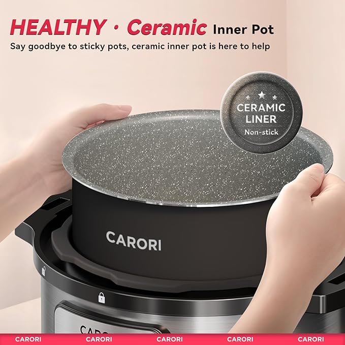 1200W 12-in-1 Electric Pressure Cooker 8Qt, Stainless Steel Pressure Cooker, Slow Cook Rice Cooker Steamer Saut챕, Yogurt Maker, Warmer & Sterilizer with Recipe, Safer Venting Design, Sliver