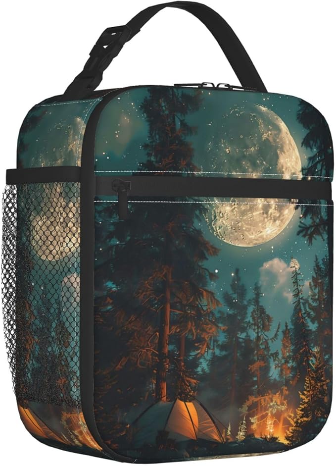 VANZEV Insulated Lunch Box for Women Men, Camp Theme Lunch Box Reusable Portable Lunch Bag Cooler Tote Waterproof Lunch Container for Office Picnic Work Travel