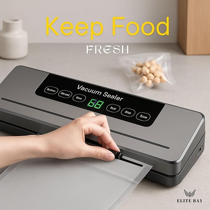 Vacuum Sealer for Food Storage ??120W Power | 30cm Sealing Width | Compact ABS Design | 110V??40V Voltage | Includes 10 BPA-Free Vacuum Bags | For Sous Vide, Meal Prep Food Preservation