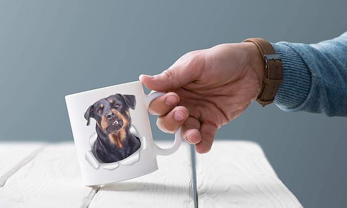 Winston & Bear Funny Rottweile Mug - Rottie Ceramic Coffee Mug Gift for Dog Lovers Mom and Dad - Perfect Birthday or Christmas, Father's or Mother's Day Gift (15oz)
