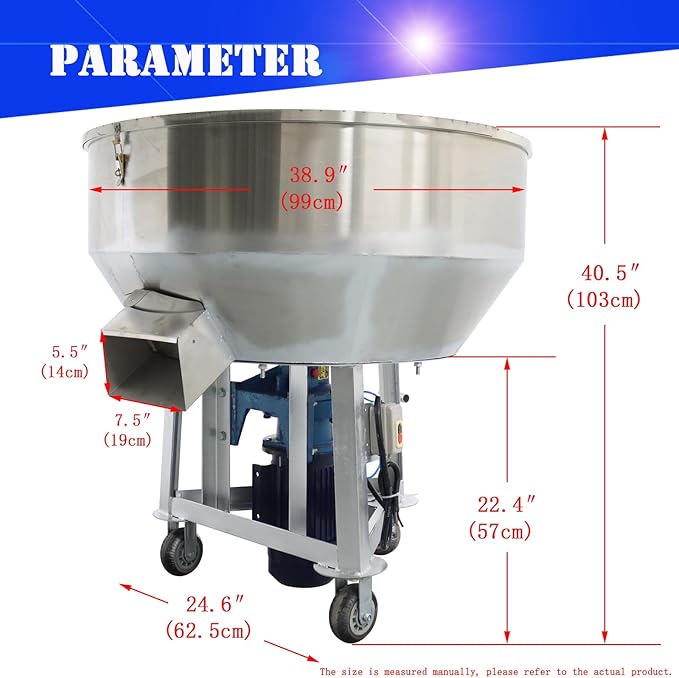 220V 4KW Powder Mixer Blender Mixing Machine Stainless Steel Plastic Mixer Mixing Capacity 440 lbs Vertical Feed Mixing Machine
