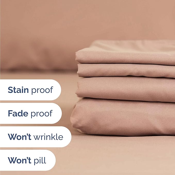 Twin 4 Piece Sheet Set - Cooling & Breathable Bed Sheets - Hotel Luxury Bed Sheets for Women, Men, Kids & Teens - Comfy Bedding with Deep Pockets & Easy Fit - Soft and Wrinkle Free - Twin Mauve Sheets